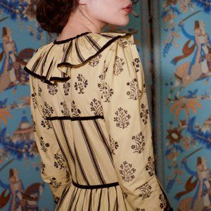 Daydress UK Joyce in Tobacco Fichou Stripe, Size Small, NWT